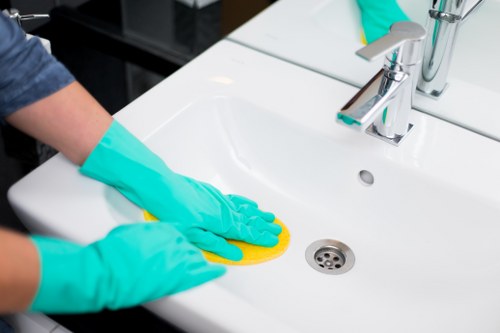 Local cleaners preparing a Kingston Upon Thames flat for move out