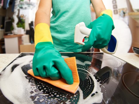 Bathroom cleaning supplies used for effective house cleaning