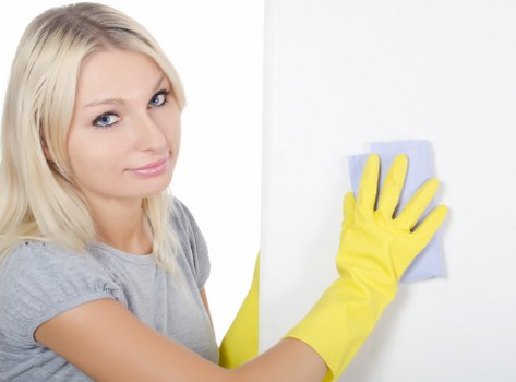 Final sparkle cleaning after renovation work