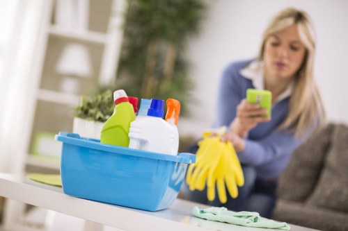 Detailed post construction cleaning in a kitchen