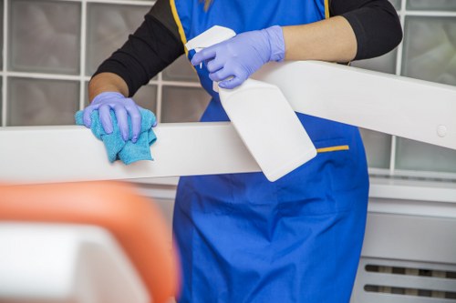 Bathroom sanitized in a domestic cleaning service